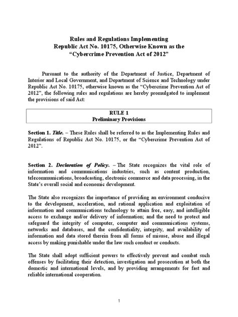 Implementing Rules and Regulations – Office of Cybercrime.